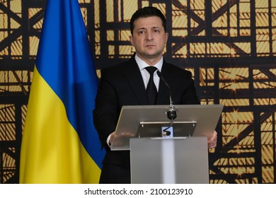 Ukraine's President Volodymyr Zelensky Attends The Eastern Partnership Summit In Brussels, Belgium On December 15, 2021