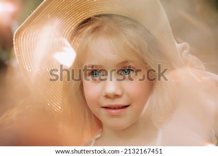 Similar – Image, Stock Photo cute kid girl relaxing at home in cozy weekend morning