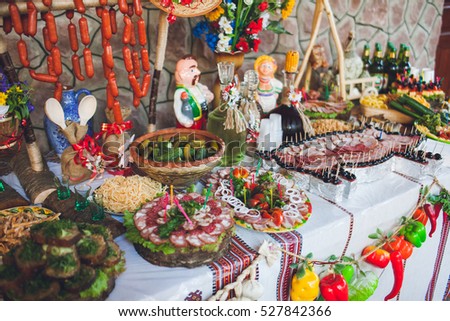 Ukrainian buffet table