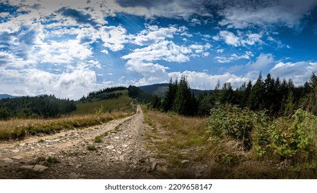 Ukrainian Carpathians On A Summer Camping Trip	