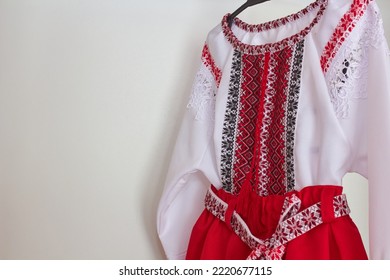 Ukrainian Dress Embroidery,red Embroidery Dress For A Little Girl