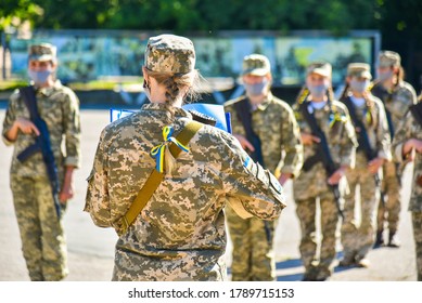 Ukrainian Girl - A Soldier Takes An Oath Of Allegiance To Ukraine