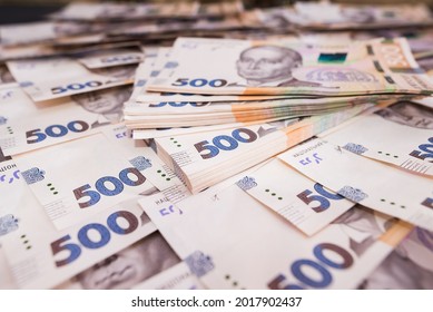 Ukrainian hryvnia, new 500 hryvnia bills. Hryvnia (UAH) Financial background with hryvnia - Shutterstock ID 2017902437