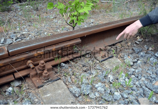 Ukrainian metal thieves destroy the infrastructure of the railway. Rail fasteners are loose or missing. The railway line provides an important urban infrastructure. May 22, 2020 Kiev ,Ukraine