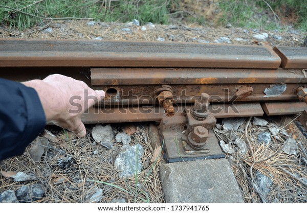 Ukrainian metal thieves destroy the infrastructure of the railway. Rail fasteners are loose or missing. The railway line provides an important urban infrastructure. May 22, 2020 Kiev ,Ukraine