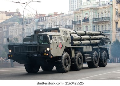 Ukrainian Multiple Rocket Launcher Bm30 Smerch Stock Photo 2163425525