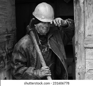 Ukraininan Coal Miner Ready For Hard Work