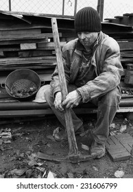 Ukraininan Coal Miner Ready For Hard Work