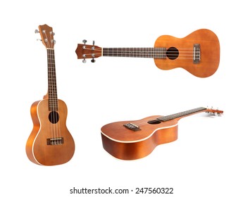 Ukulele Guitar On White Background