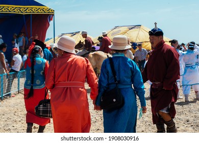 Ulaan Batar, Mongolia - 15 July 2018 Mongolian Man During Nadaam Festival