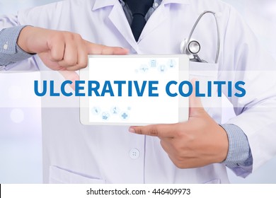 Ulcerative Colitis Doctor Holding Digital Tablet Stock Photo 446409973 ...