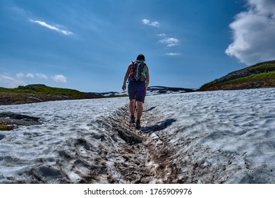 Ullensvang, Norway - 06.27.2020:  People Hiking The Famous Trail Called Dronningstien, Named After HM Queen Sonja Of Norway