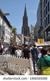 Ulm, BW, Germany-May 24, 2019: School Strike For Climate, Demonstration In Pedestrian Zone