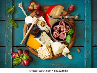 The Ultimate Appetizer Board With Cheese And Meat.