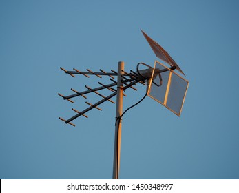 Ultra High Frequency (UHF) Television Antenna Close Up Isolated