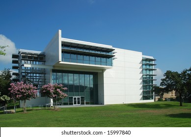 Ultra Modern Medical Surgery Center With Glass And Window Canopies.