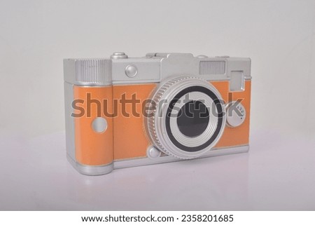 Ultra realistic 3d camera set.  Retro and vintage style photo camera. 3D view