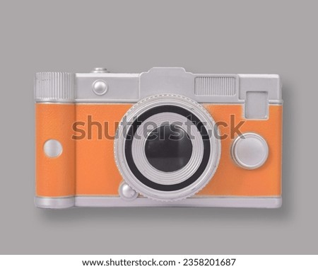 Ultra realistic 3d camera set.  Retro and vintage style photo camera. 3D view