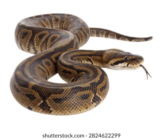 Ультра реалистичный Python змея свернутый полное тело изолированы на белом фоне