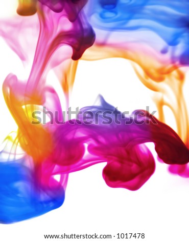 ultra smooth smoky patterns on white. funky fluorescent colour.