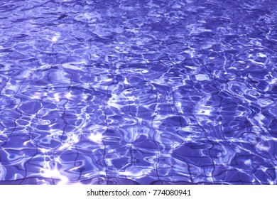 Ultra Violet Transparent Pool Water. Color Of The Year 2018.