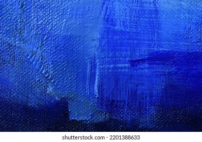 Ultramarine blue on canvas with palette knife effects close up - Shutterstock ID 2201388633
