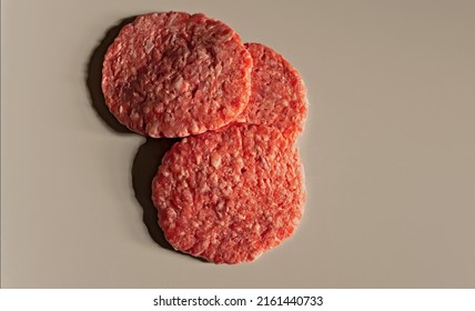 Ultra-processed Food, Three Very Fatty Meat Burgers Of Poor Quality, Harmful And Unhealthy Food