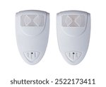 Ultrasonic impulse pest repellers at home isolated on a white background. Electric repellent for mosquitoes, termites, flies, mice, rats, ants. House protection against insects, mice and rats