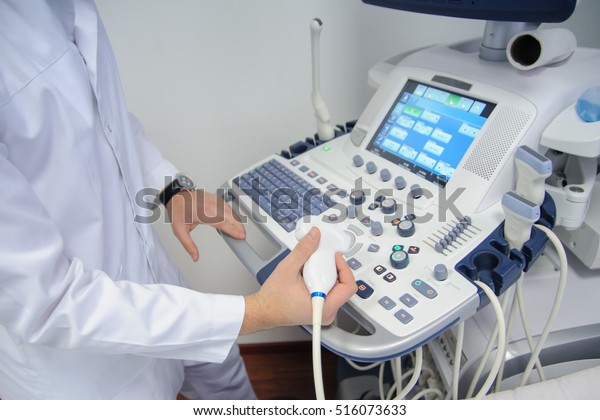 Ultrasound Machine Doctors Hand Usg Investigation Stock Photo Edit Now