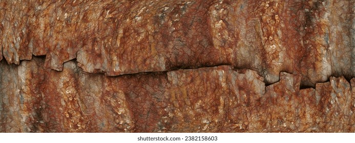 ultra-wide copy-space design of overlapping rusty and corroded metal sheets