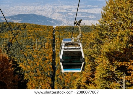 Uludag Cable Car. It is Turkey's first and longest cable car line. Bursa - TURKEY