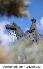 UlusAnkaraTurkey-12202022: Bronze Statue Of Mustafa Kemal Atatürk, The Founder Of The Turkish Republic, On A Horse