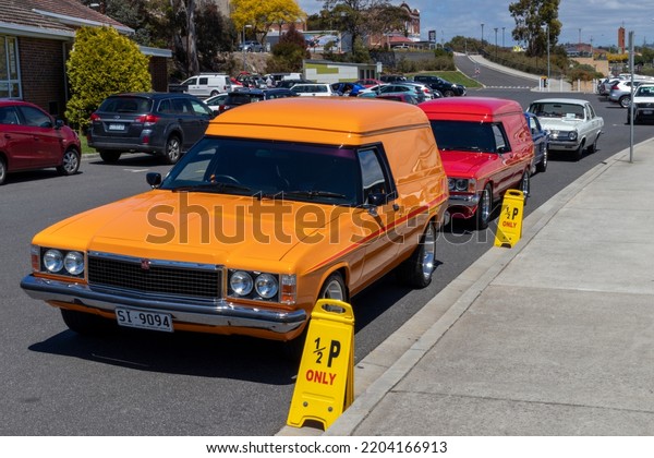 Ulverstone,\
Tasmania, Australia - Nov 08, 2020. 1970’s iconic Australian made\
panel van. Image ideal for Australian historic cultural, motor and\
classic car enthusiast themed\
editorials.