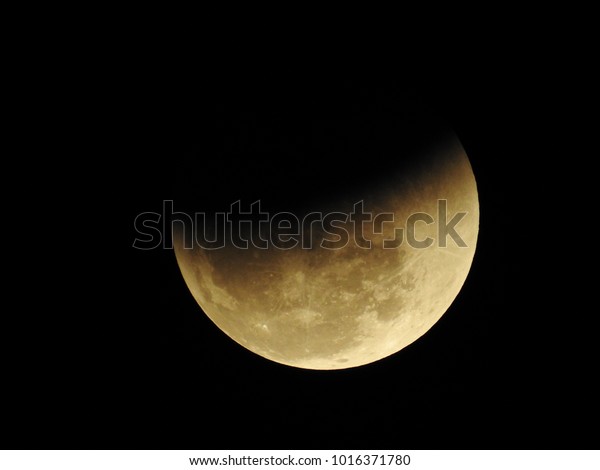 Umbral phase of Lunar eclipse on\
31st Dec 2018 at 20:16 IST, Vadodara, Gujarat State,\
India