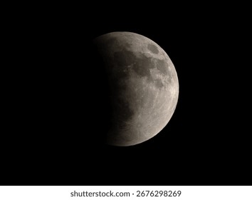 Umbral phase of total Lunar eclipse visible at Bahrain on 07 September 2025. 