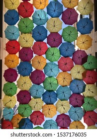 Umbrella Art Installation From Below