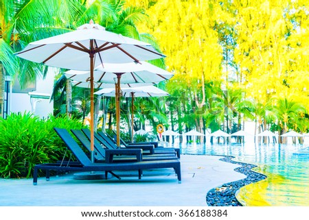 Umbrella Chair Around Hotel Swimming Pool Stock Photo Edit