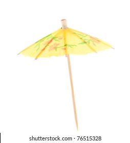 Umbrella For Cocktails On A White Background
