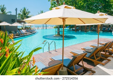 Umbrella deck pool