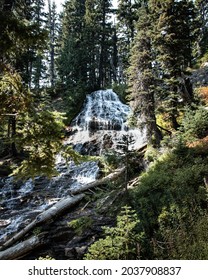 Umbrella Falls Near Mt. Hood In Oregon. Part Of The Mt. Hood Meadows Hike.