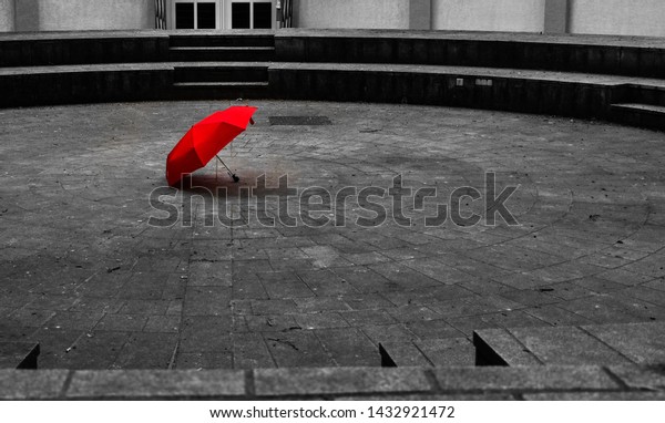 Umbrella in front of art\
university