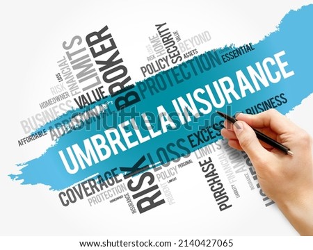 Umbrella Insurance word cloud collage, business concept background Foto d'archivio © 