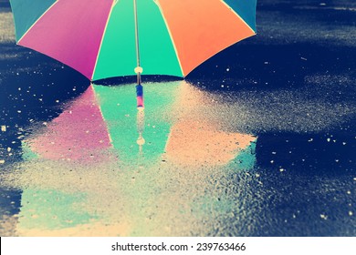 umbrella on a rainy day,Lomography