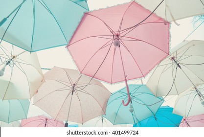 Umbrella Pattern With Pastel Color Tone
