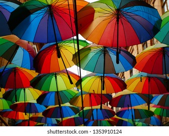 Umbrella In A Street In Bucharest