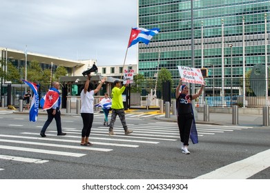 UN Plaza, New York, NY, USA - September 16, 2021: 