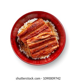 Unadon (Japanese rice bowl topping with grilled japanese freshwater eel with Teriyaki sauce)