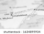 Unalakleet. Alaska. USA on a geography map