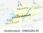 Unalakleet. USA on a map