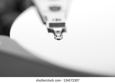 Unassembled components from a hard disk.